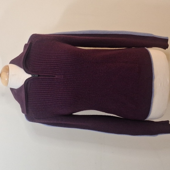 Icebreaker Women's Merino Lodge Long Sleeve Half Zip Sweater - NIGHTSHADE/ KYANI - Picture 4 of 11